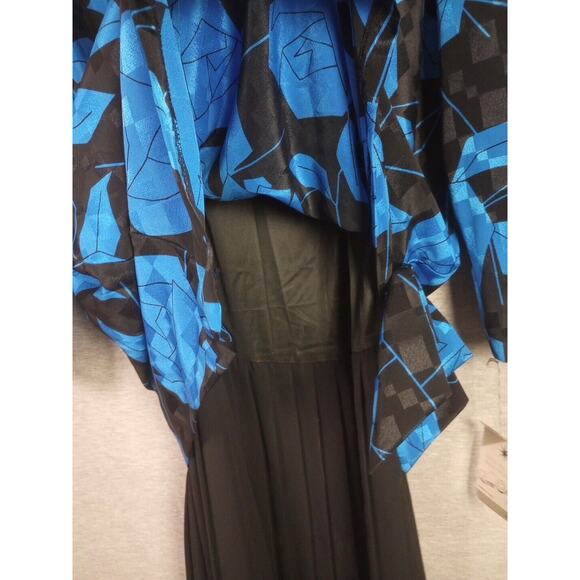 Vintage Dress 14 1/2 Blue Black Formal Lorac Original Division Lady Carol - Picture 5 of 14